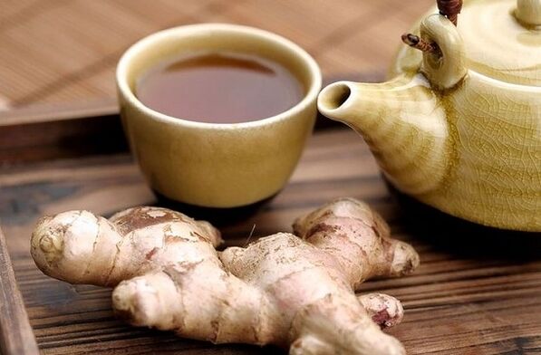 Tea with ginger root to increase potency.