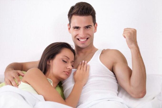 woman in bed with a man with higher power